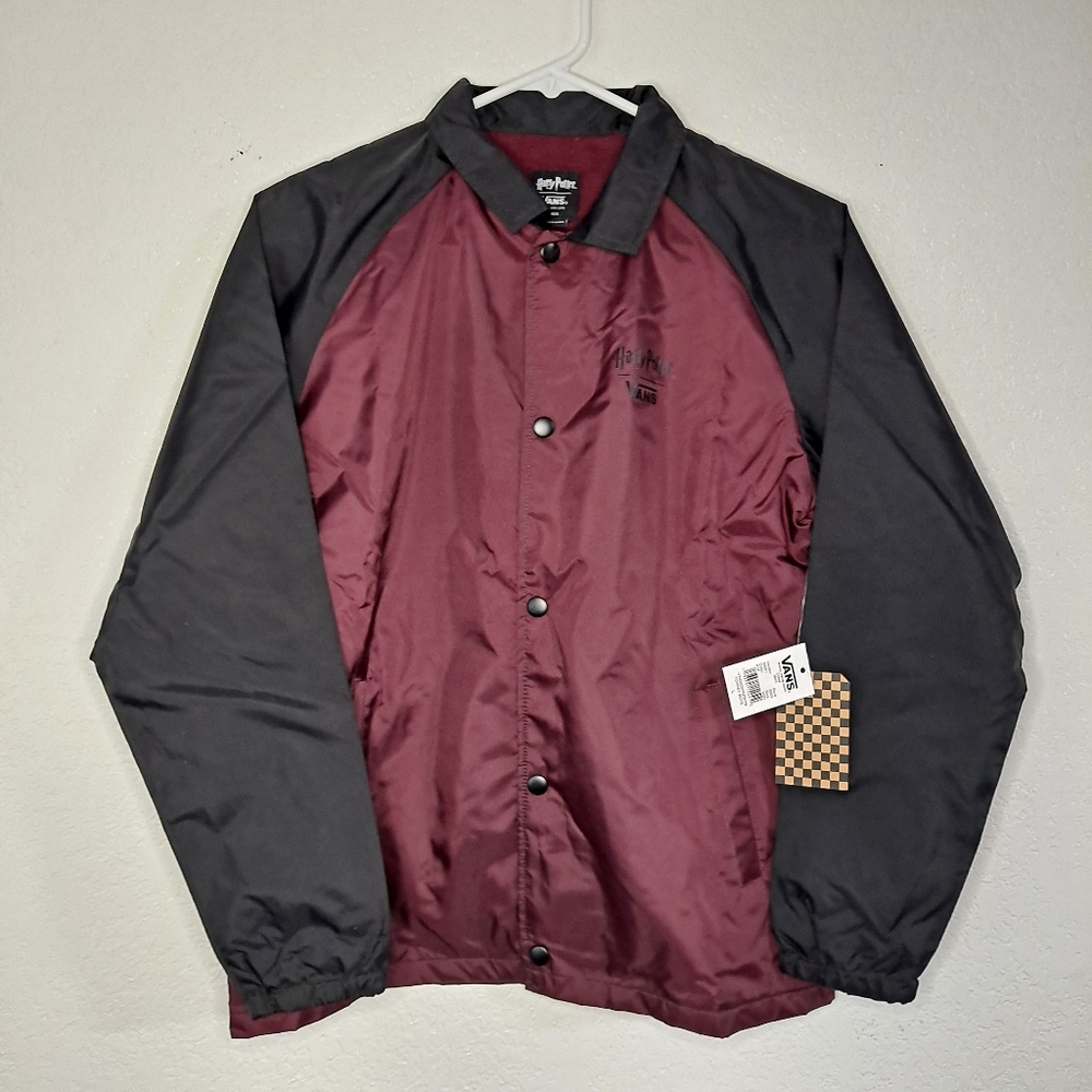 NEW Kids Youth Vans Harry Potter Torrey Boys Burgundy Windbreaker Button Jacket